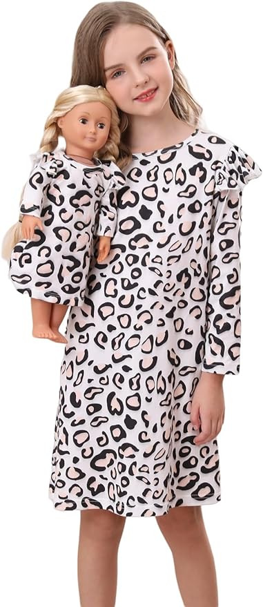 Bow Dream Toddler Girls Casual Dress and Matching American Girl Doll Clothes for Girls Cute Kids ... | Amazon (US)