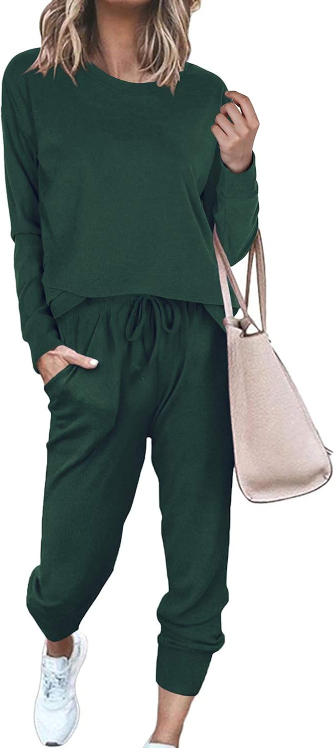 WFTBDREAM Womens Two Piece Outfits Tie Dye Long Sleeve Pullover Pajamas Sets | Amazon (US)