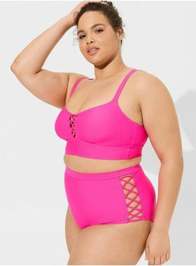 High Rise Lace Up Side Swim Bottom | Torrid (US & Canada)