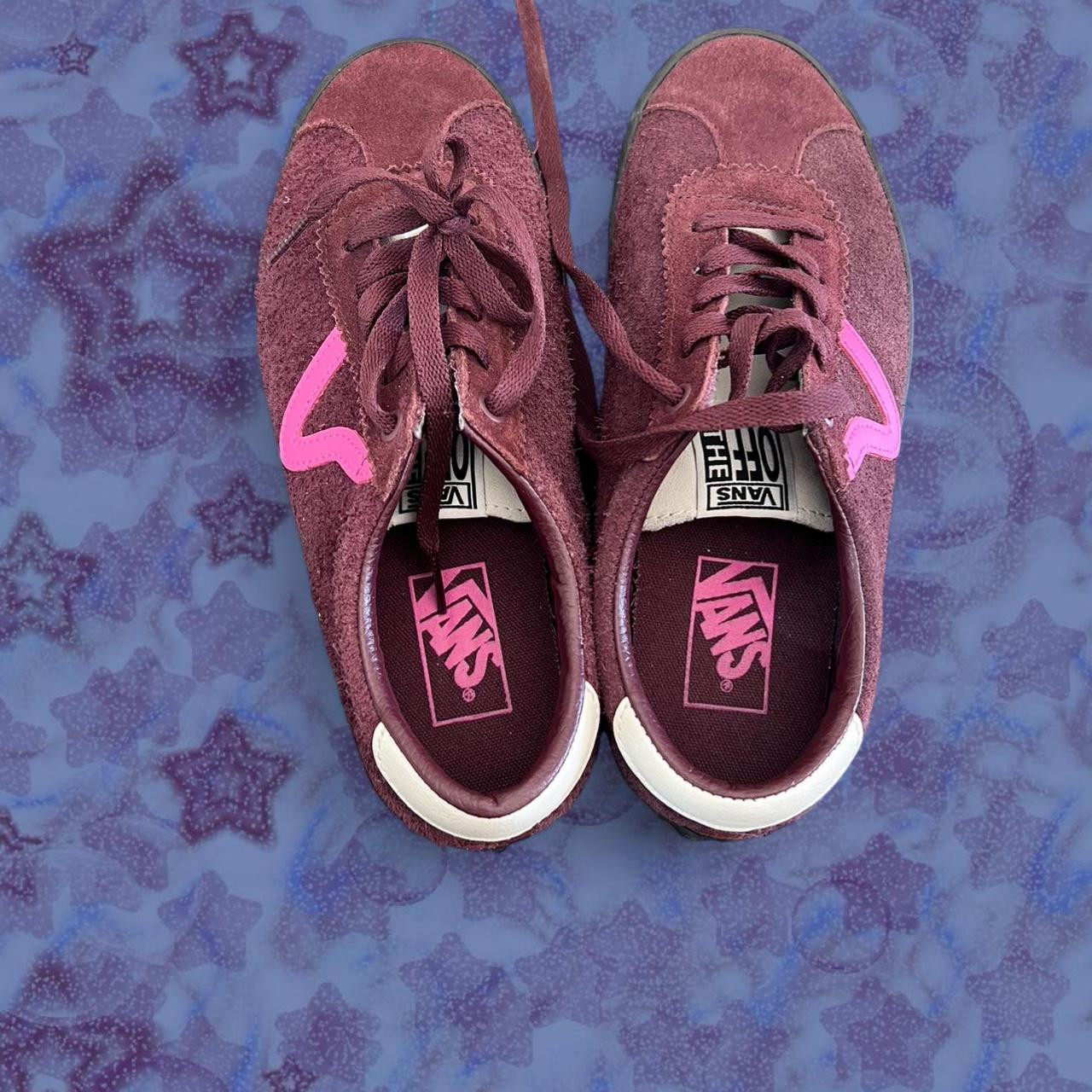 Vans burgundy suede lace up trainers #skateboarding... | Depop | Depop US