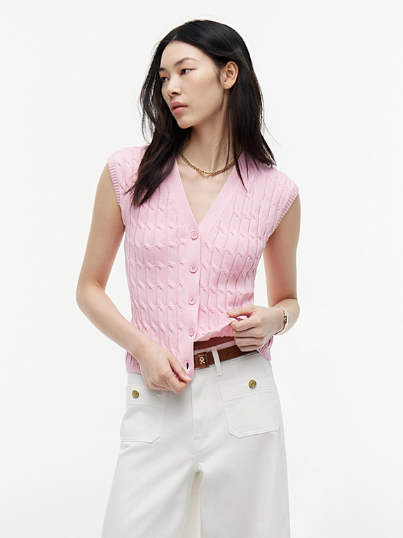 Cable Knit Slim Cap Sleeve Cardigan | Tommy Hilfiger UK