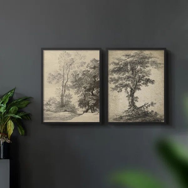 " Vintage Sketch I " 2 - Pieces (Set of 2) | Wayfair North America