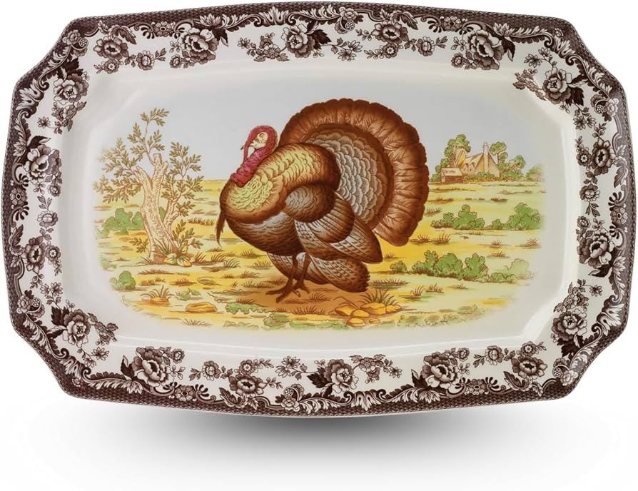 Spode Woodland Rectangular Platter - Turkey Brown/White | Amazon (US)