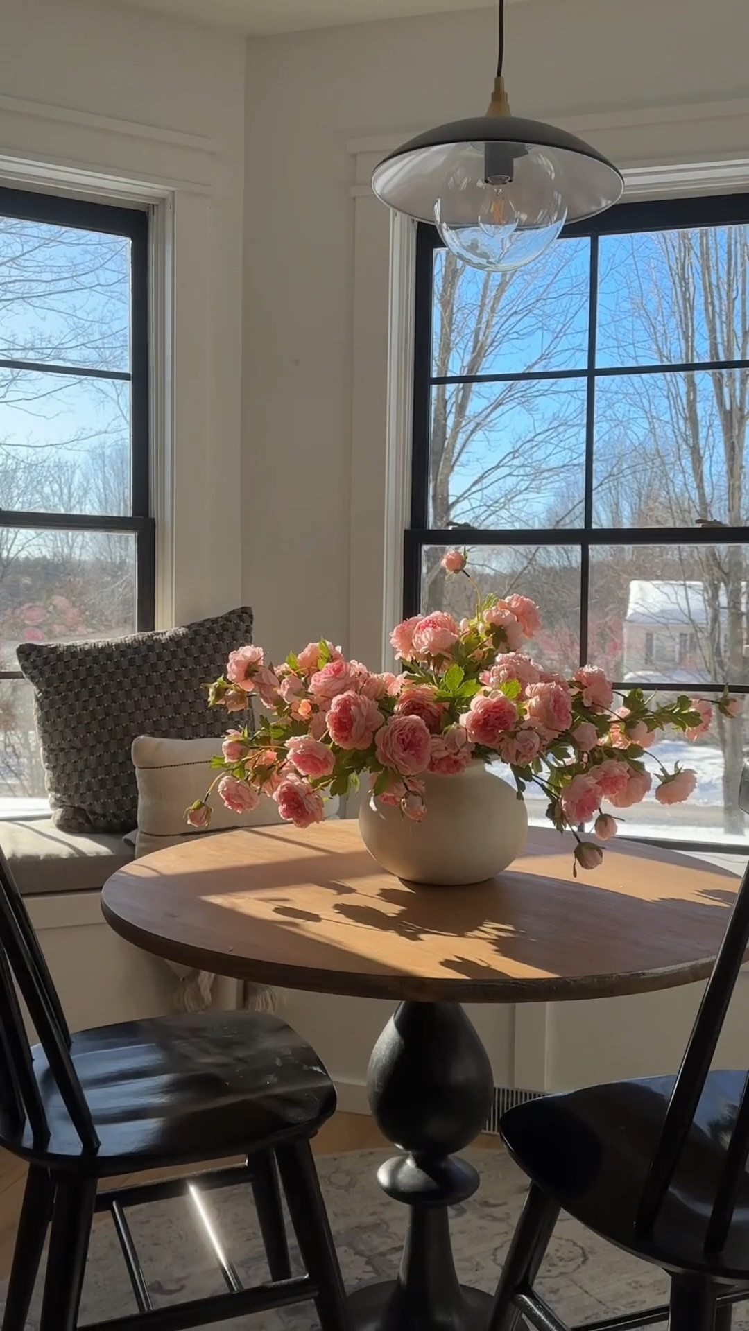 Faux peonies for my breakfast nook 

🏷️ kitchen nook / window seat / small table / dining chairs / faux florals / faux stems / artificial flowers / faux flowers

#LTKHome #LTKU