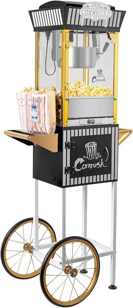 Popcorn Maker Professional Cart Retro Classic Popcorn Popper Machine 8 Ounce with Nonstick Kettle... | Amazon (US)