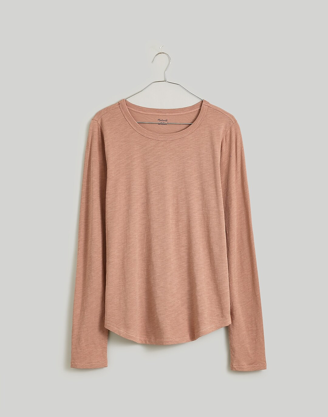 Whisper Cotton Rib-Crewneck Long-Sleeve Tee | Madewell