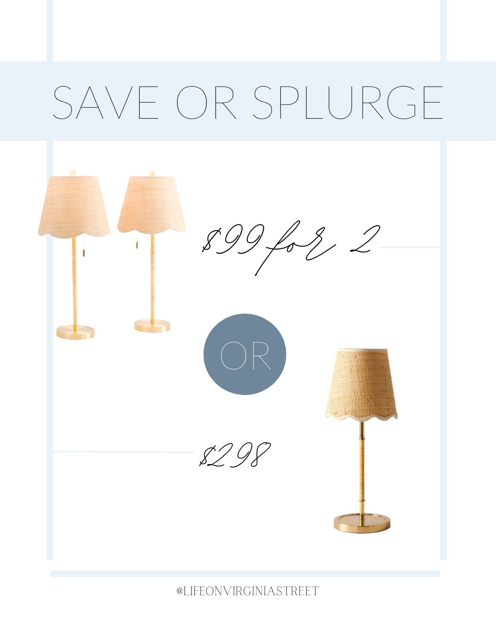 I’m loving these save and splurge scalloped raffia table lamps! They’d look so cute in a home office, bedroom, living room or entryway table! You can get two of the save version for 1/3 the price of one splurge version. Also linking a similar look with a tapered white lampshade.
.
#ltkhome #ltksalealert #ltkfindsunder50 #ltkfindsunder100 #ltkstyletip #ltkseasonal

#LTKSaleAlert #LTKHome #LTKSeasonal