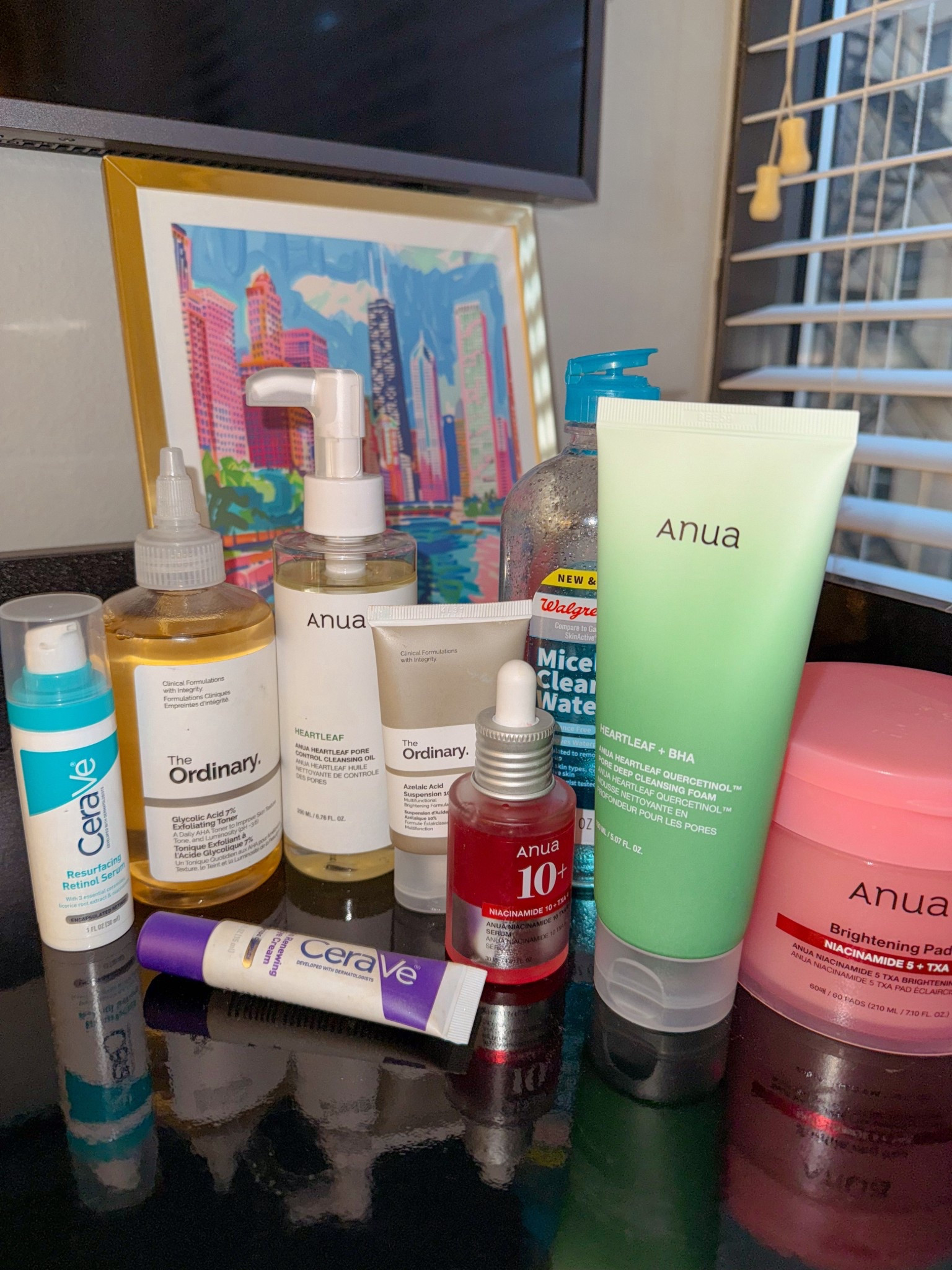 These are my current go to skin care products! Anua oil (obssessed with btw) to remove makeup followed by micellar water to get rid of any excess if needed. Retinol 1xwk, toner 2xwk, Niacinamide 4xwk plus Azelaic Acid on tough spots & brightening pads. Cerave eye renewing creme every night! and Anua deep cleansing foam or Cerave’s cleansing foam when in the shower! When I have time I also will do a charcoal mask!!

#LTKBeauty