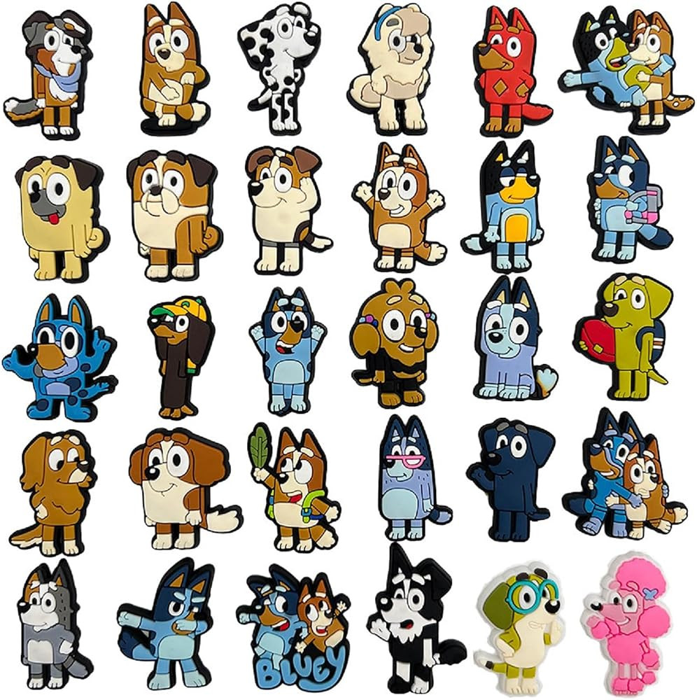 40PCS Cute Cartoon Croc Charms,Blue Dog Shoe Charms Decorations for Sandals Slides,Waterproof Fad... | Amazon (US)
