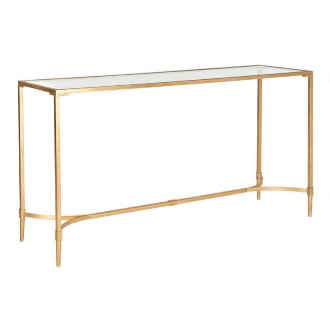 Gold Metal And Glass Nala Console Table | World Market