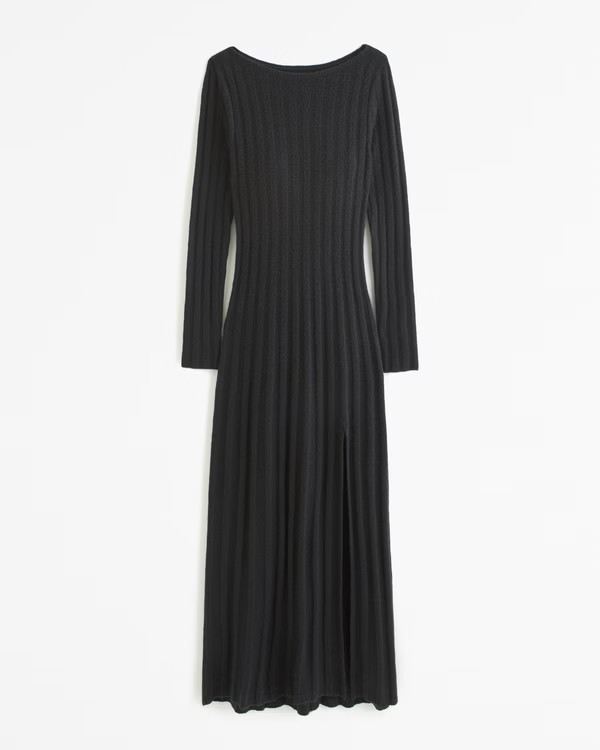 Long-Sleeve Slash Maxi Sweater Dress | Abercrombie & Fitch (US)