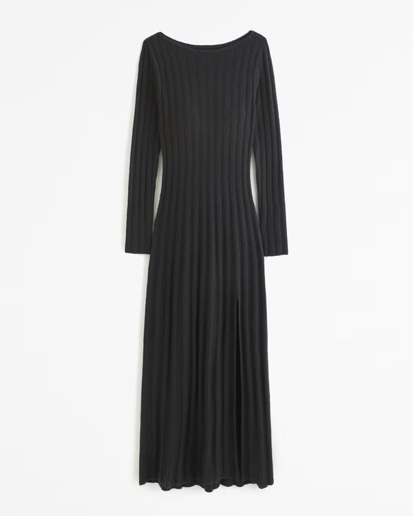 Long-Sleeve Slash Maxi Sweater Dress | Abercrombie & Fitch (UK)