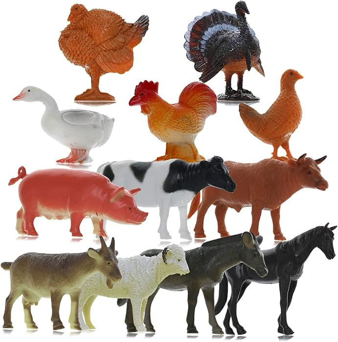 GiftExpress 12pc Large Farm Animal Toy Figures | Amazon (US)