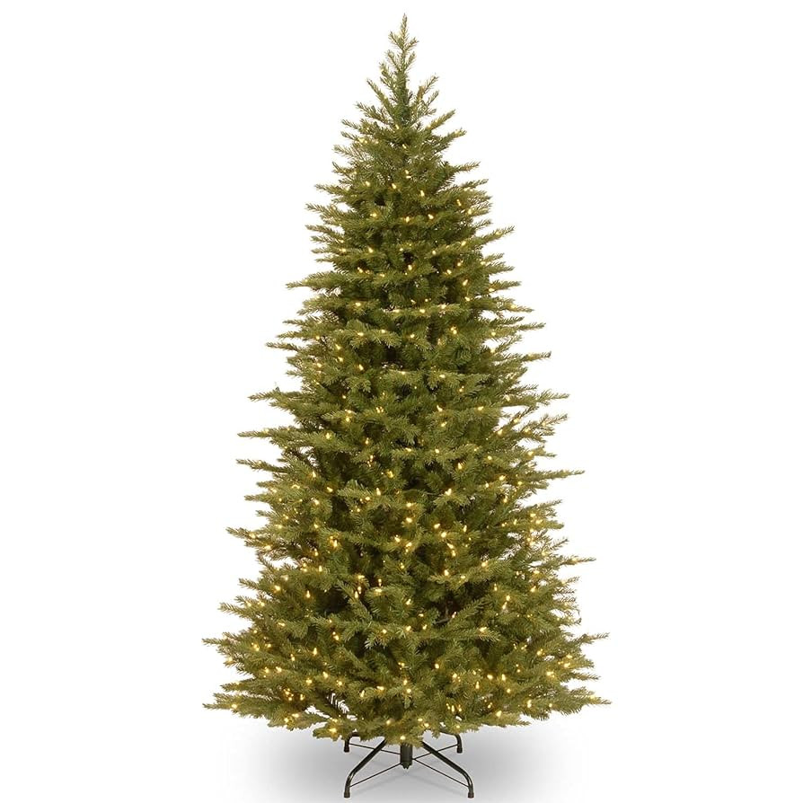 National Tree Company Pre-Lit 'Feel Real' Artificial Slim Christmas Tree, Green, Nordic Spruce, D... | Amazon (US)