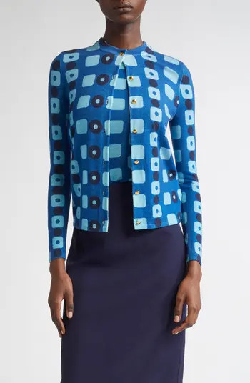 Geo Print Wool Cardigan | Nordstrom