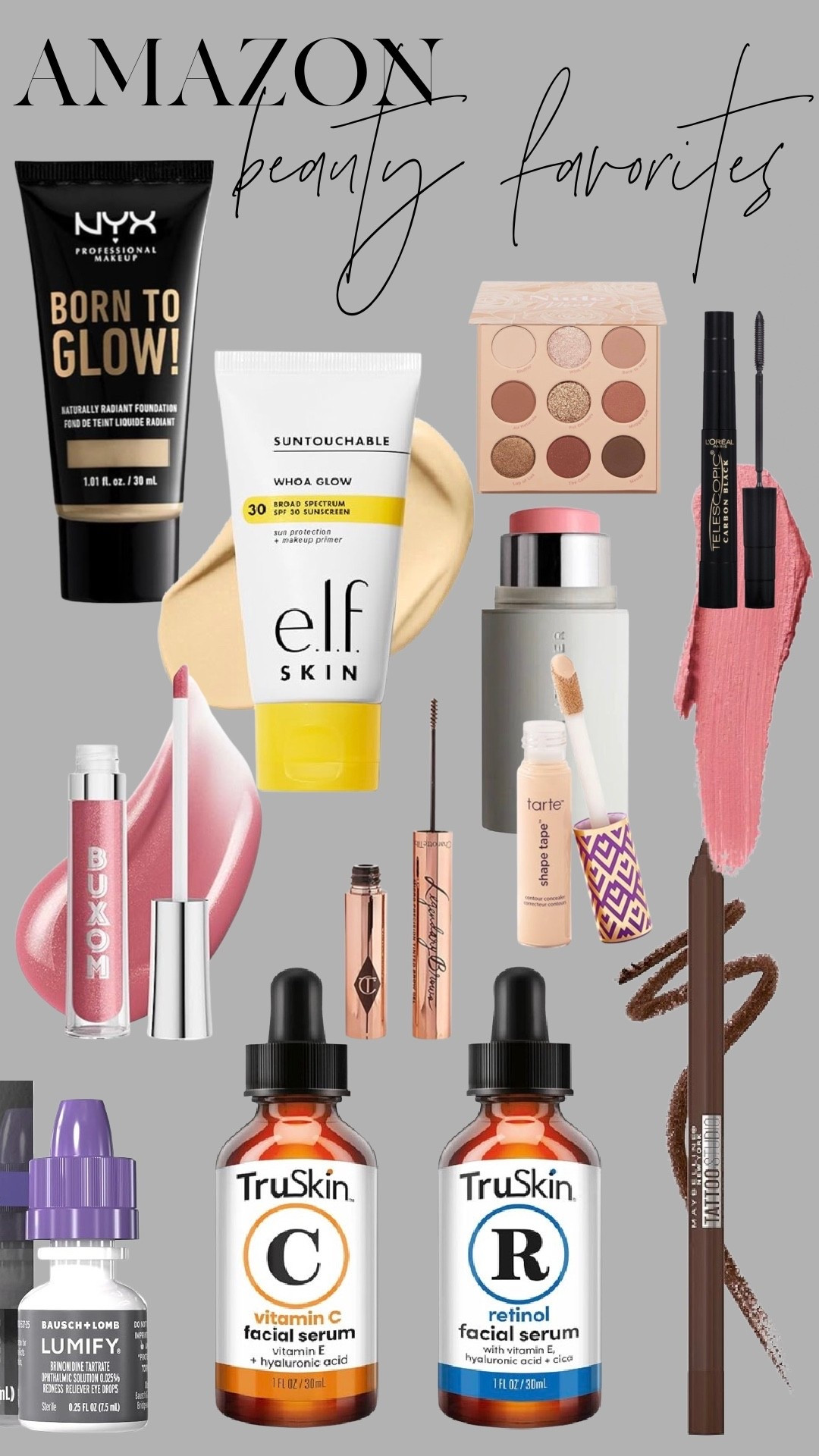 Sharing my go-to Amazon beauty favorites — every product here is something I actually use daily. The Buxom gloss in Dolly gives the prettiest plump shine, Walnut eyeliner adds soft definition, and Born to Glow in Nude gives that radiant, natural highlight. I use Westman Atelier Petal for the perfect flush and Shape Tape 12N Fair Neutral for flawless coverage. Each one is tried, true, and worth adding to your routine. #amazonbeauty #amazonfinds #bestsellers #neutralbeauty #makeuproutine #mysweetsavannah

#LTKFindsUnder50 #LTKSaleAlert #LTKBeauty