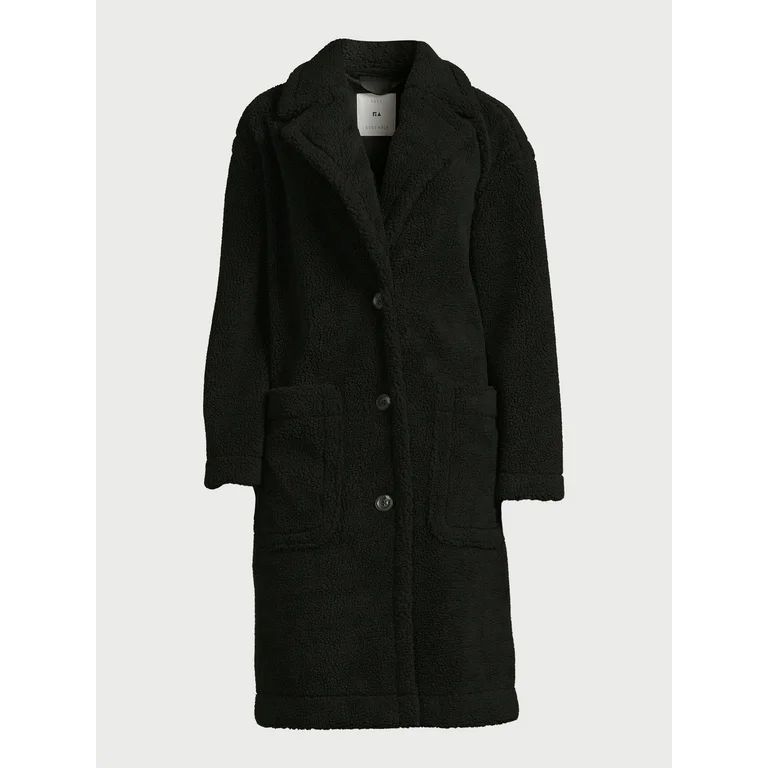 Free Assembly Women's Oversized Teddy Coat, Sizes XS-XXXL | Walmart (US)