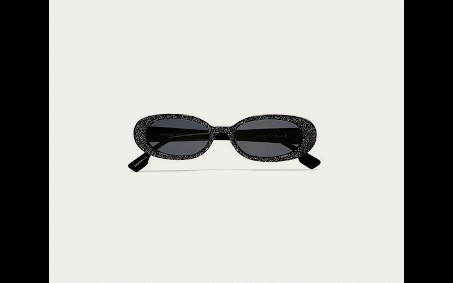 Le Specs Luxe Outcast Glitter **NEW W TAGS+CASE** Flat Oval Black Retro | eBay AU