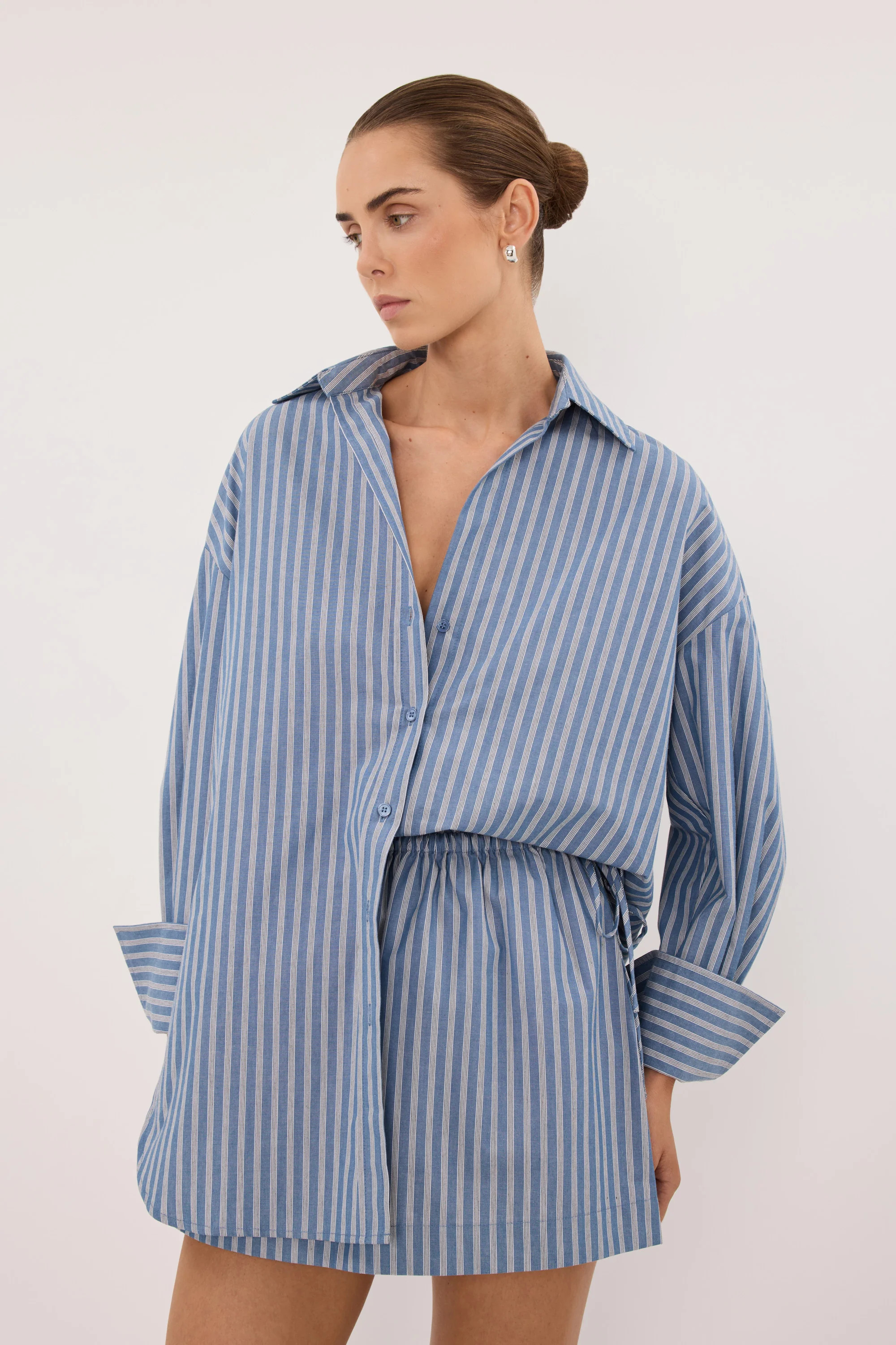 GRACIE BLUE STRIPE MINI SKIRT | DISSH
