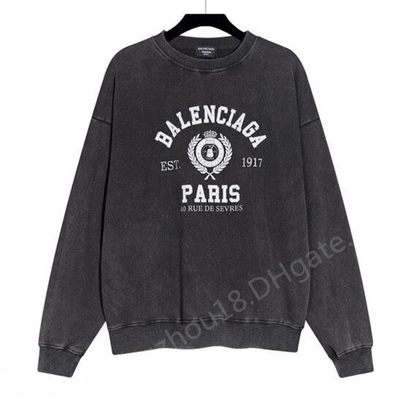 Balen Ciaga Dupe Grain Pattern Sweatshirt 1979 Washable Cotton Fleece Winter Autumn Long Sleeves ... | DHGate