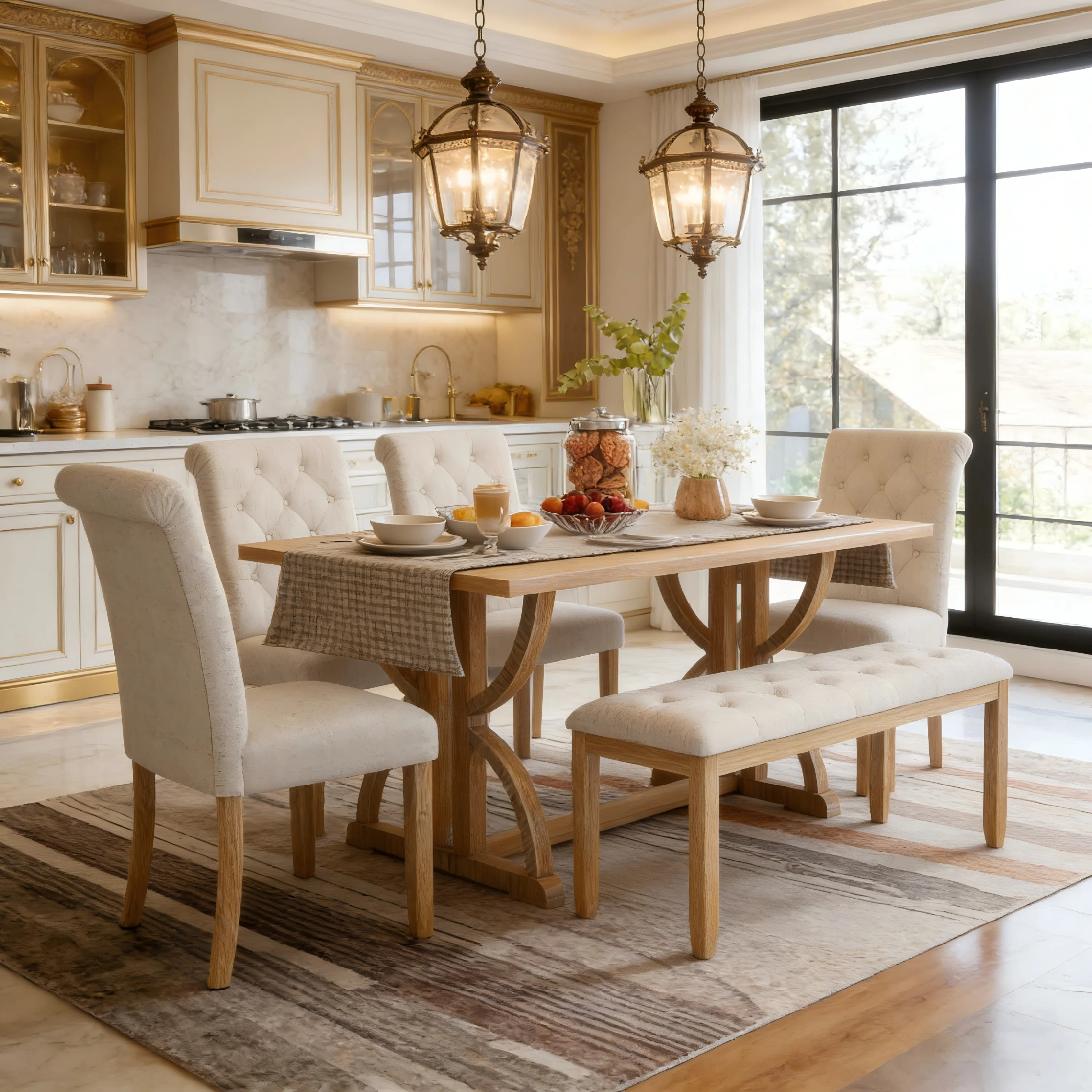 Borina 6 - Person Double Pedestal Dining Set | Wayfair North America