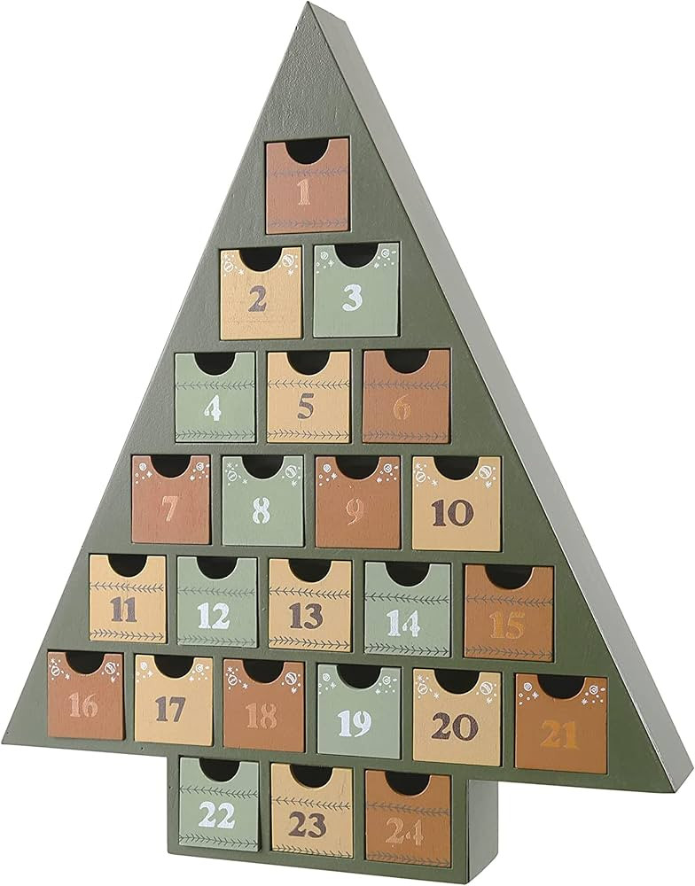 JOEJET Wooden Advent Calendar 2024, 24 Days Countdown to Christmas Calendar with Storage Drawers,... | Amazon (US)