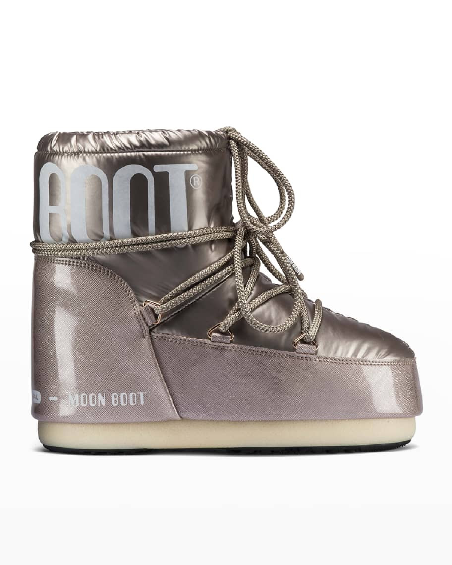 Classic Metallic Lace-Up Short Snow Boots | Neiman Marcus