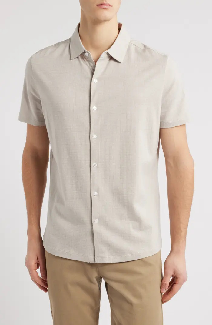 Bunbury Check Short Sleeve Cotton Knit Button-Up Shirt | Nordstrom Rack