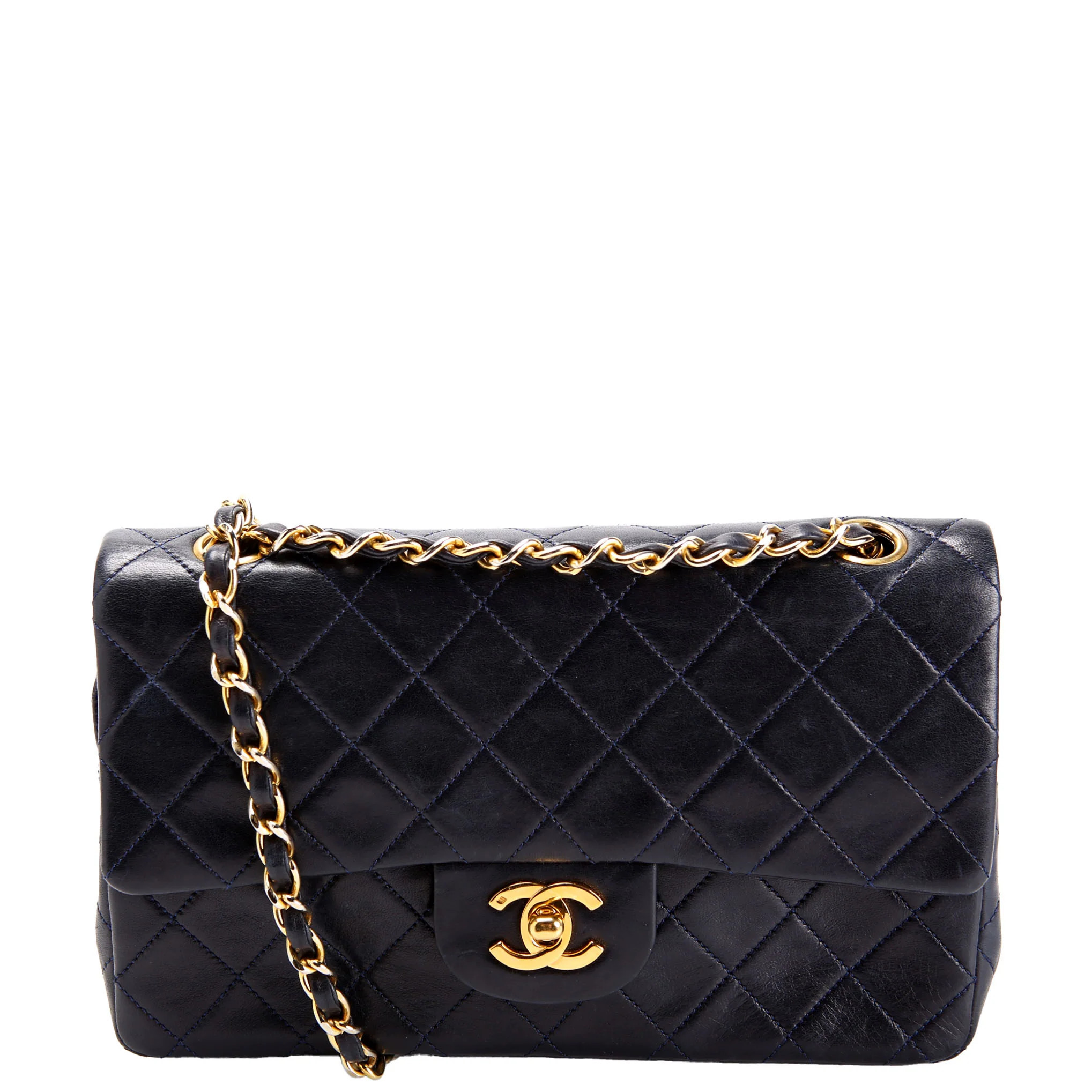 Classic Flap Small Lambskin Vintage Navy | Keeks Designer Handbags