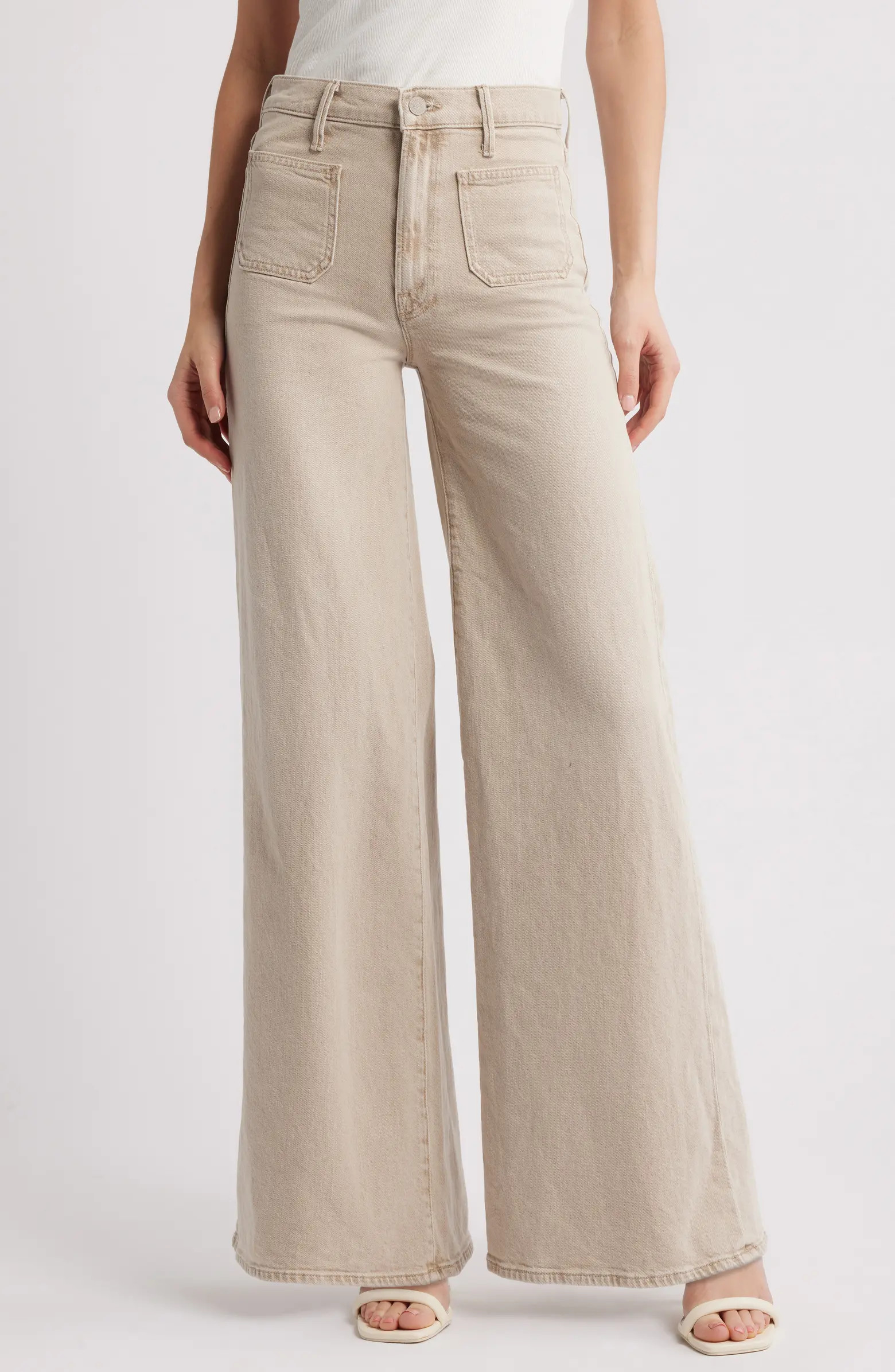 Undercover Sneak Patch Pocket Wide Leg Jeans | Nordstrom