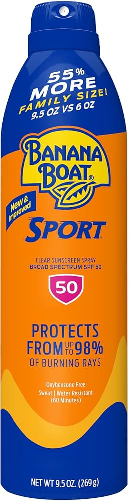 Banana Boat Sport Ultra SPF 50 Sunscreen Spray, 9.5oz | Banana Boat Sunscreen Spray SPF 50, Oxybe... | Amazon (US)