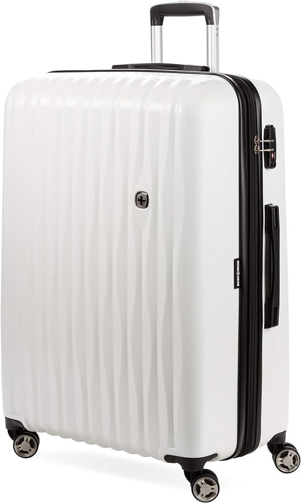 SwissGear 7272 Energie Expandable Hard-Sided Luggage With Spinner Wheels & TSA Lock, White, 27” | Amazon (US)