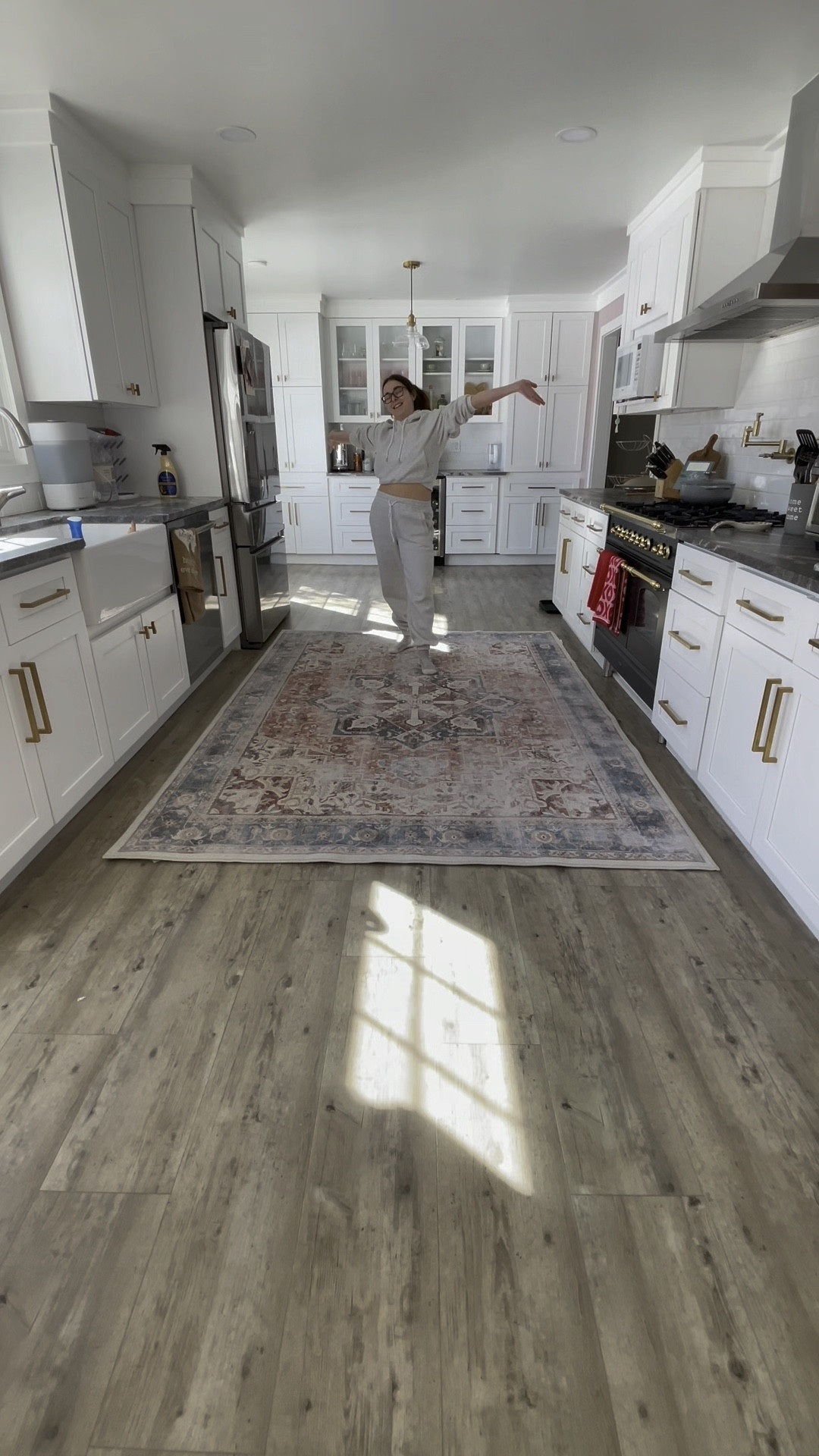 This kitchen needed something and I think this rug was it! I’ve been loving the dimension it added to the space + it’s ultra cozy on my feet when I’m cooking ☺️

#LTKhome #LTKVideo