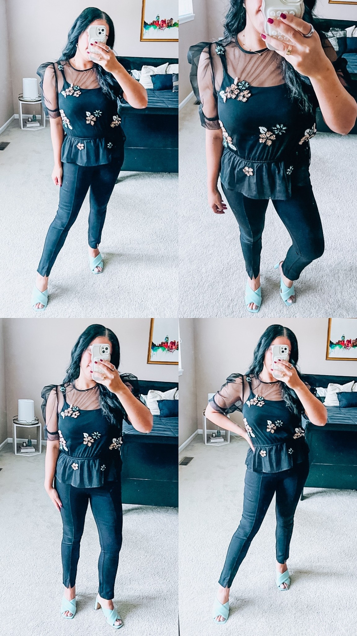 Holiday outfit
Split hem pants
Sheer blouse
Embellished tops
Anthro sale


#LTKHoliday #LTKdayinmylife #LTKCyberWeek