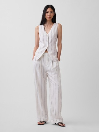 365 High Rise Linen-Blend Trousers | Gap (US)