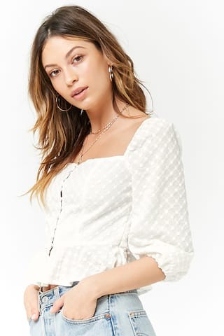 Eyelet Square-Neck Top | Forever 21 (US)