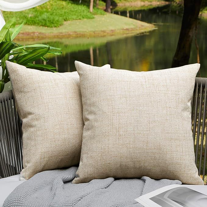 WAYIMPRESS Outdoor Pillows for Patio Furniture Waterproof Pillow Covers Square Garden Cushion Far... | Amazon (US)