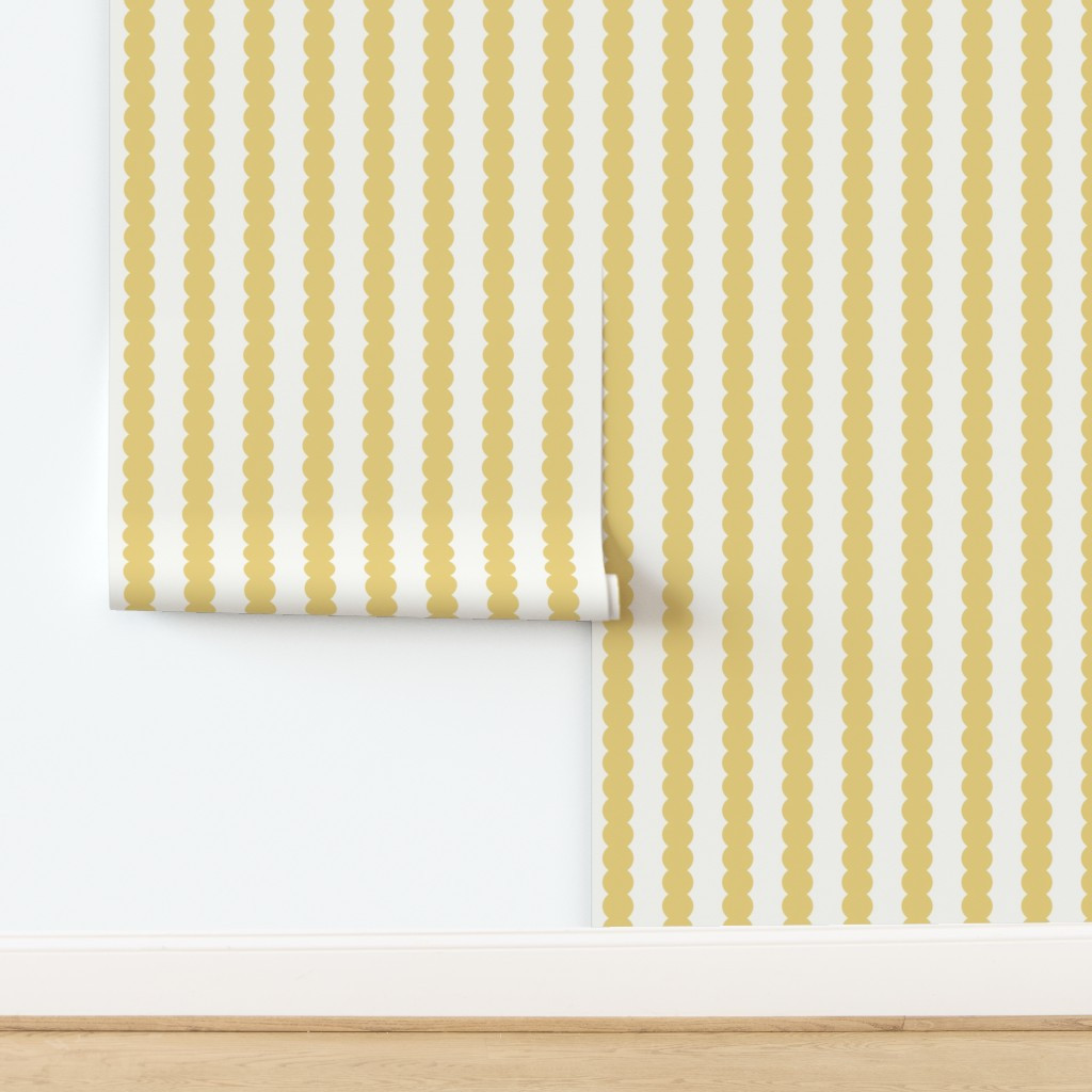 Sweet And Playful bubble Scallop Stripes - Yellow And Cream - Medium Wallpaper | Spoonflower | Spoonflower