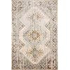 Loloi ll Isadora Collection Distressed Persian Area Rug, 6'-0" x 9'-0", Oatmeal/Silver | Amazon (US)