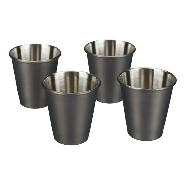 Better Homes & Gardens 4-Count Stainless Steel Shot Glasses in Gunmetal | Walmart (US)