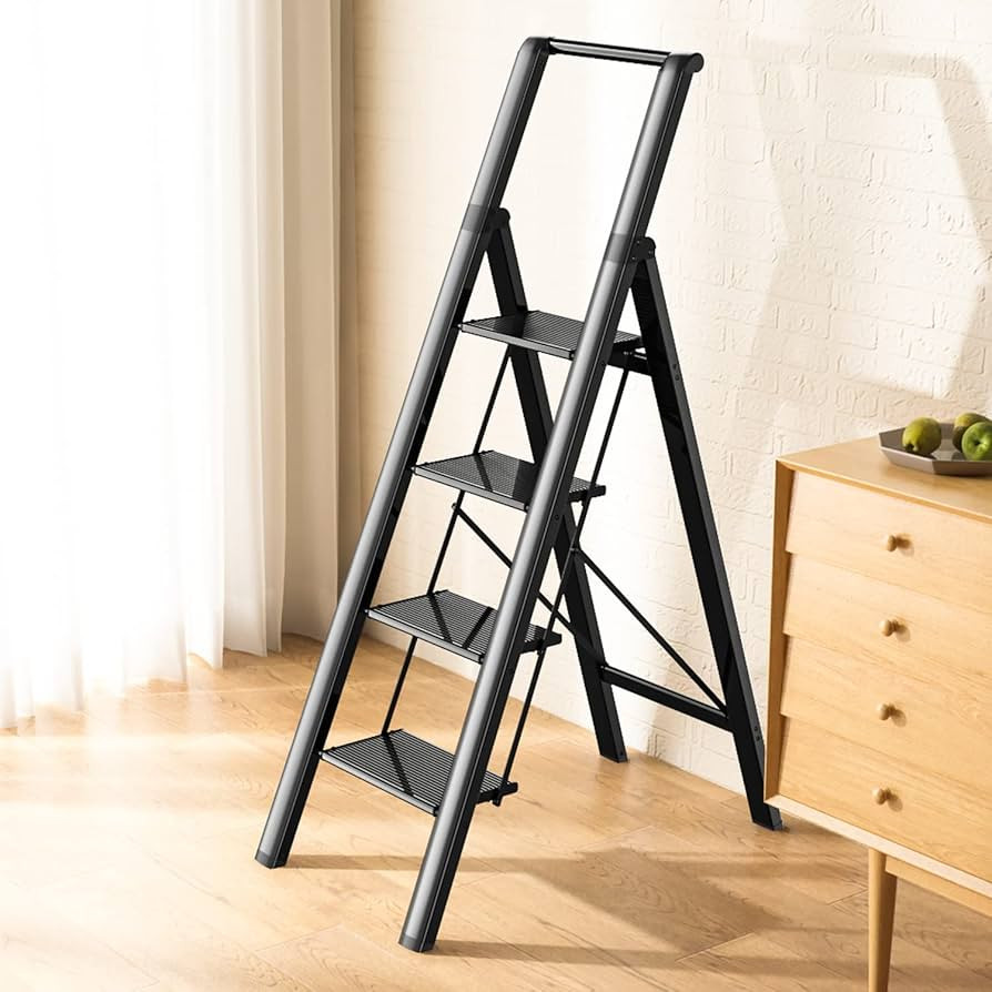 GameGem 4 Steps Lightweight Ladder Folding Step Stool Stepladders with Anti-Slip and Wide Pedal f... | Amazon (US)