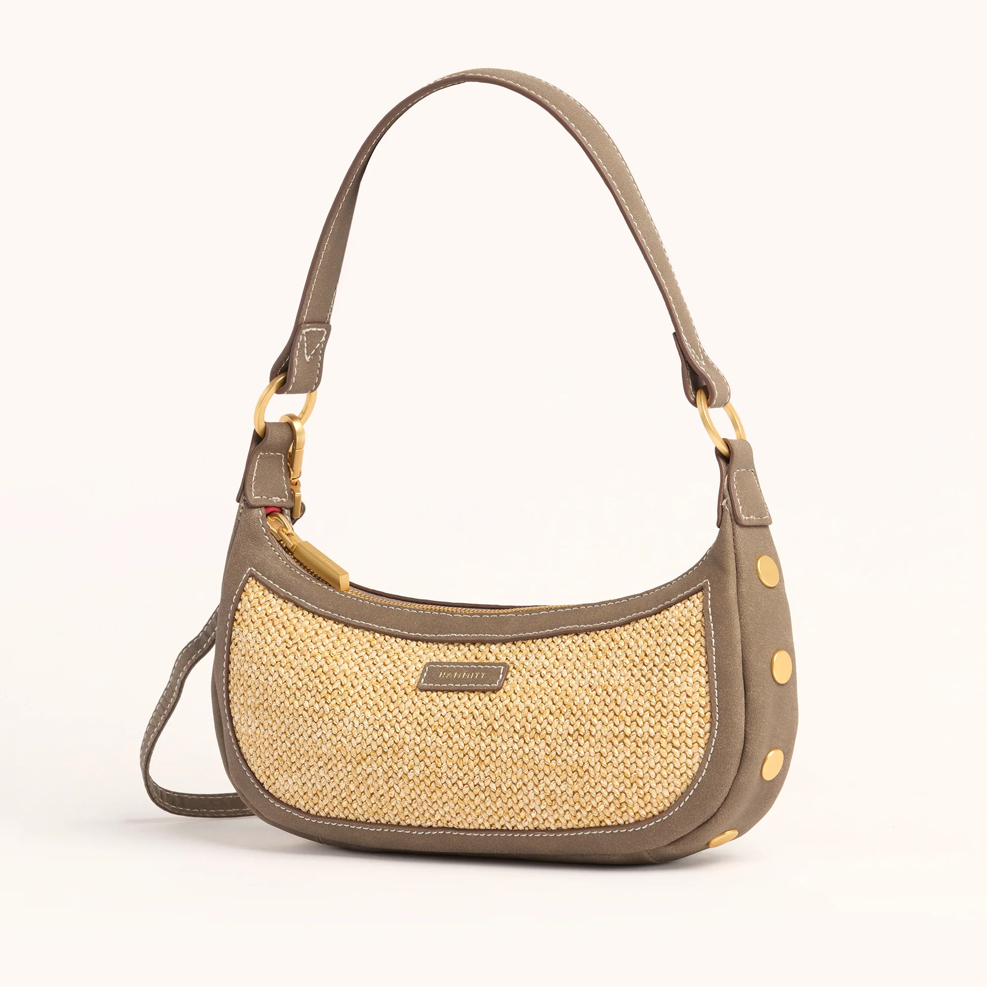 Becker | Pewter Raffia/Brushed Gold | Sml 840220518462 | Hammitt (US)