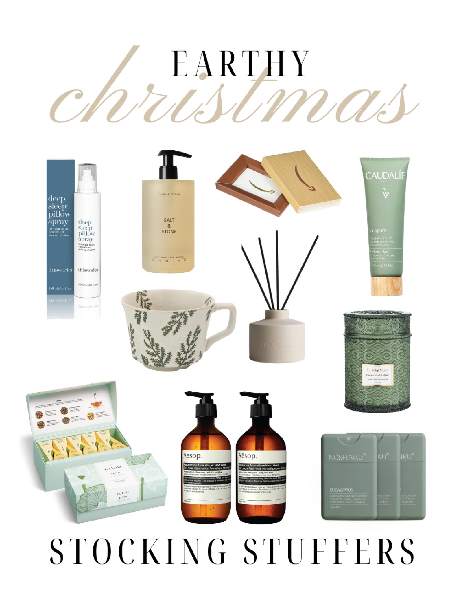 Earthy Christmas vibe in neutral tones, greens, and soft textures. Adding a warm and natural touch to the holidays! Stocking stuffers & gifts 

#LTKSeasonal #LTKHoliday #LTKHome