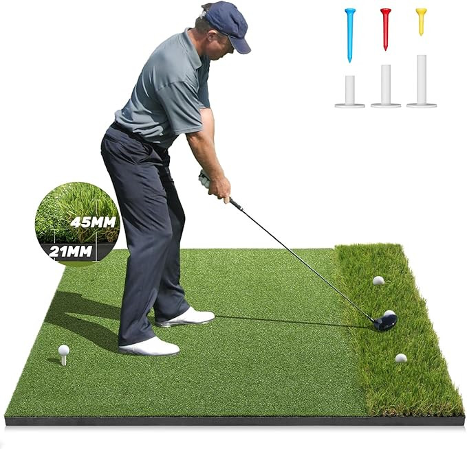 Premium Dual-Turf Golf Mat: 5x4ft, 6x4ft, 21mm to 50mm Thickened Base for Backyard, Driving Range... | Amazon (US)