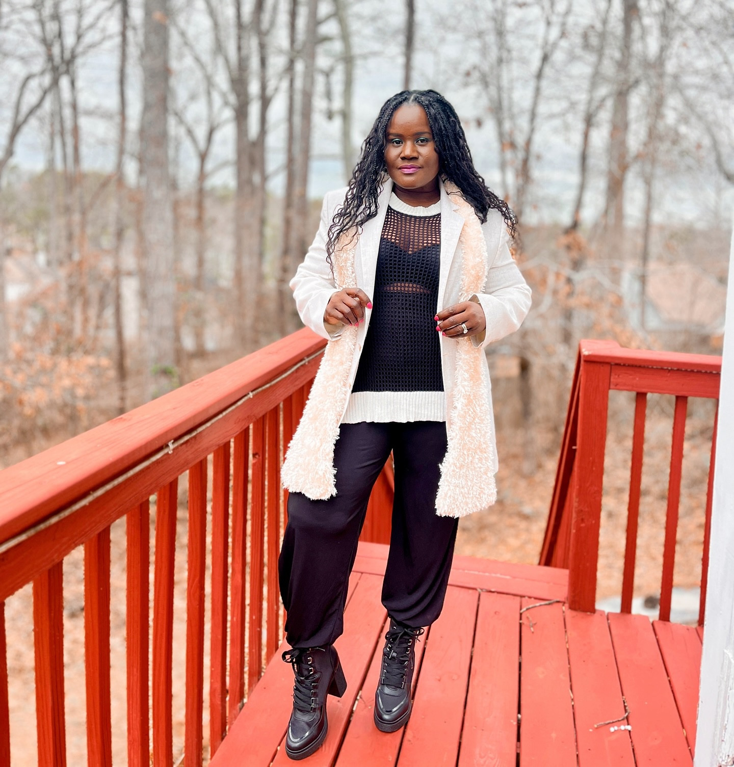 Story time:
These pants have side slits. So when I was getting my pictures taken, the wind decided to create bubbles inside the pants, around my right knee.😂 
Sis is okay…….no knee replacement surgery…….(yet)
.
How is the new year treating you so far?

.
#outfitinspo #winterfashion #winter #outfitpost #ltk #mondaymotivation #monday

#LTKStyleTip #LTKShoeCrush