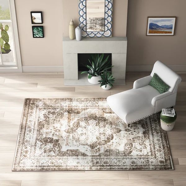 Brandt Oriental Area Rug in Light Brown | Wayfair North America