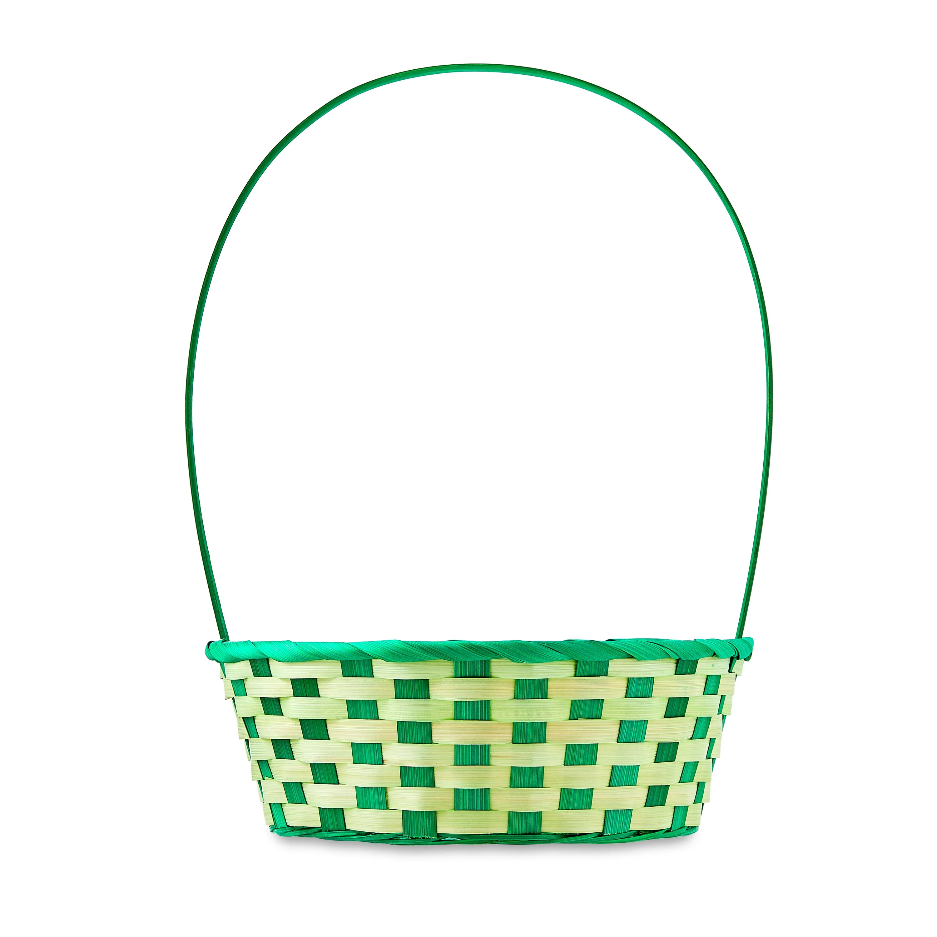Easter Green Large Round Bamboo Basket, 10.5 in x 14.5 in, by Way To Celebrate | Walmart (US)
