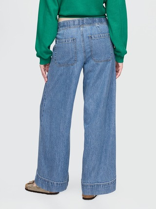 Mid Rise UltraSoft Pleated Easy Baggy Jeans | Gap | Gap (US)