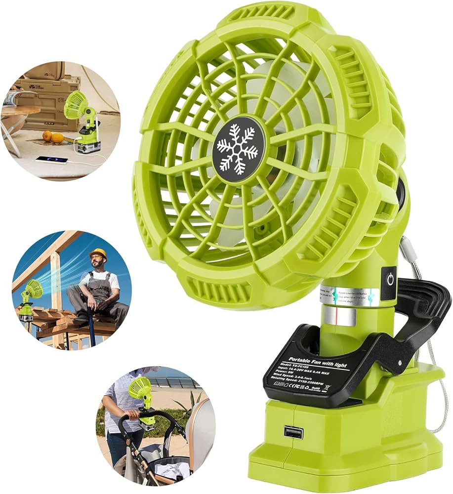 YEX-BUR Portable Clip on Fan for Ryobi 18v Batteries, Quiet Battery Operated Personal Fan, Clamp ... | Amazon (US)
