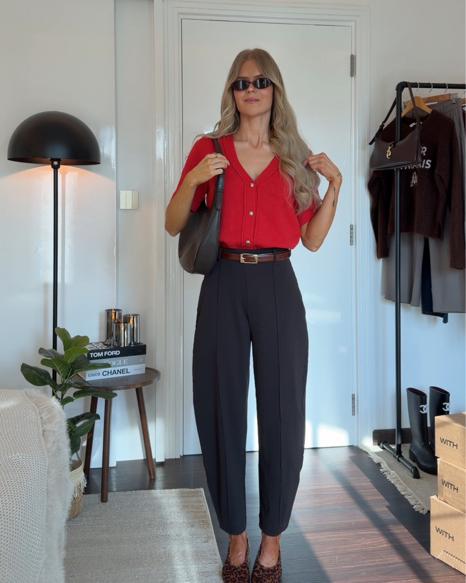 H&M Autumn Haul🍂 OUTFIT 3✨ Brown pants: size XS
Red cardigan: size S
Shoes: true to size

#LTKFashionMonth #LTKstyletip #LTKautumn